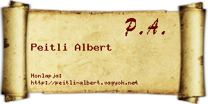 Peitli Albert névjegykártya